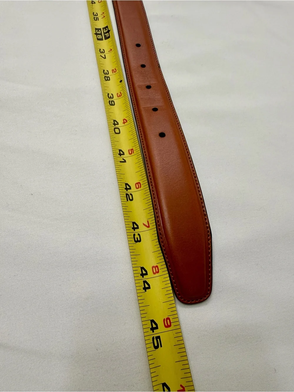 Tommy Hilfiger Brown Leather Belt Size 38/95 Gold Buckle
